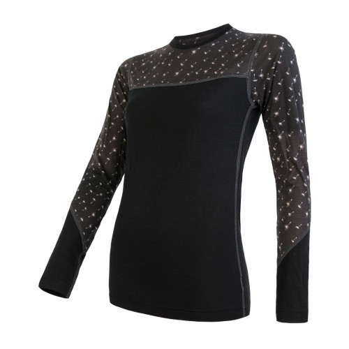 Дамска мерино тениска MERINO IMPRESS tee ls BLK Дамска мерино тениска MERINO IMPRESS tee ls BLK